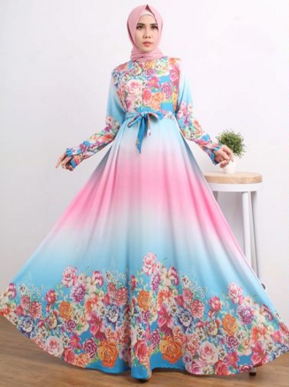 Baju Lebaran model gamis floral