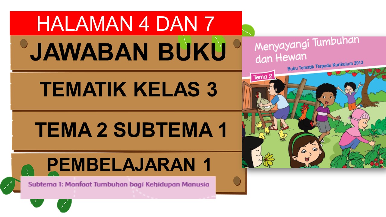 Jawaban Buku Kelas 3 Tema 2 Subtema 1 Pembelajaran 1 Halaman 4 dan 7