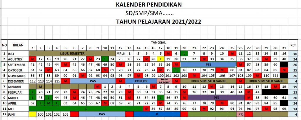 Kalender Pendidikan Tahun 2021 2022