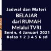 Materi dan Jadwal TVRI 4 Januari 2021 Kelas 1 2 3 4 5 6 SD