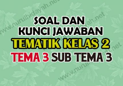 Soal Kelas 2 Tema 3 Subtema 3 Kunci Jawabannya