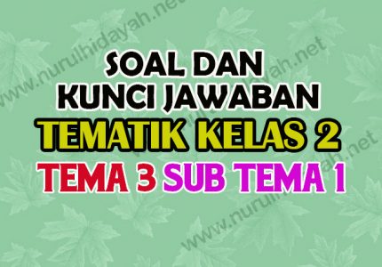 Soal Tematik Kelas 2 Tema 3 Subtema 1 Kunci Jawaban