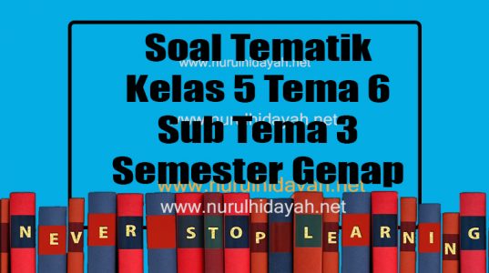 Soal Tematik Kelas 5 Tema 6 Sub Tema 3 Semester 2