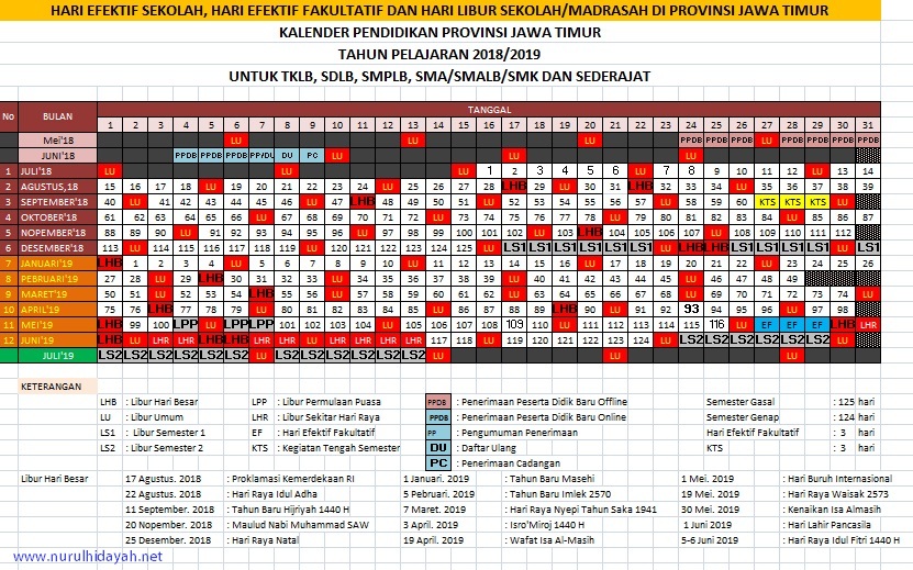 kalender pendidikan 2018/2019