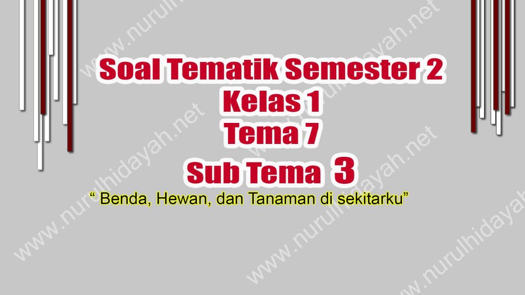 Latihan Soal Tema 7 Kelas 1 Sub Tema 3